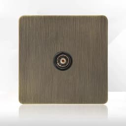 Retro Metal Brushed Antique Stainless Steel Push Button Switch Panel UK 13A Socket with USB Phone Charging for Home Improvement