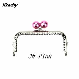 1 Piece 10.5 CM Candy Pearl Head Square Silver Metal Purse Frame Kiss Clasp Lace DIY Bag Accessories