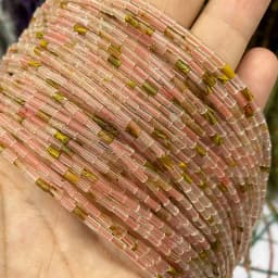 Natural Stone Beads 2x4mm Hematite Agate Jasper Crystal Cylinder Tube Loose Spacer Bead for Jewelry Making Diy Bracelet Necklace