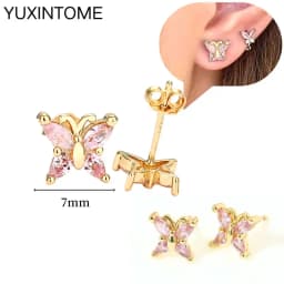 925 Sterling Silver Needle Pink Crystal Heart Hoop Earrings for Women Fashion Geometric Pendant Earrings Luxury Jewelry Gifts