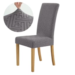 Elastic Jacquard Chair Cover For Dining Room Thick Dustproof Chair Cover Slipcover For Dining Kitchen Hotel Wedding Banquet