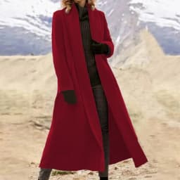 Plus Size Extra Long Woolen Coat Women, Loose Casual Wool Blend Trench Outerwear