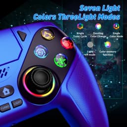 RGB Light Wireless Controller For PS5/PlayStation 5/Pro/Slim/PC Hall Effect Gamepad W/Marco/Turbo NO Drift Game Control Joystick