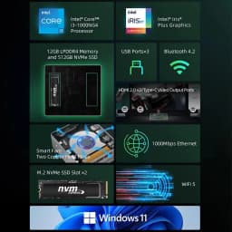Bmax B6 Plus Mini Pc Intel I3 1000Ng4 12Gb Ram 512Gb Ssd Rom Windows 11 Wifi USB HDMI Bluetooth 4.2