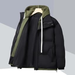 Winter Men Windproof Parkas Fake Two Piece Thick Cold Resistant Cotton Coat Fashion Korean Simple Design Trendy Versatile Jacket