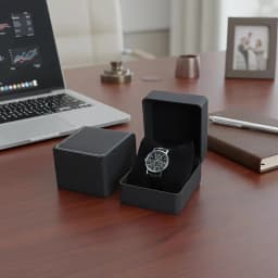 Square Single Wristwatch Gift Box 1/2/3Pcs PU Leather with Pillow Elegant Watch Display Case for Anniversary Holiday Gifts