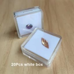 Clear Loose Diamond Storage Box 40x40mm Gemstone Packaging Organizer 57x37mm Pendant Jewelry Display Tray for Stones Showcase