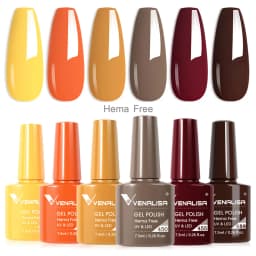 Rose Rubber Base Venalisa Nail Gel Polish 6pcs/Kit HEMA FREE Jelly Pink Color Self Leveling Gel Long Wear Nail Manicure Set