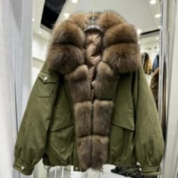 OFTBUY Real Suede Jacket Winter Warm Button Thick Padded Fashion Loose Outerwear Women Luxury Fox Fur Collar Duck Down Parka