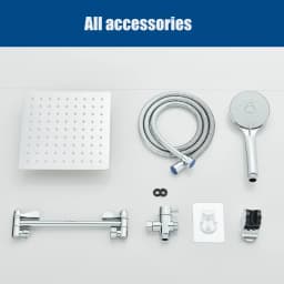 Concealed Shower Set Two-In-One Shower Set, Long Hose, 8/10-inch High-Pressure Rainfall Shower Head Rainfall Bath Shower
