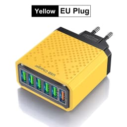 6-in-1 Multi Port Charging Head 5v3a Fast Charging Head Qc3.0 Quick Charging For Samsung S23 Xiaomi Eu/kr/us/uk Adapter Plug