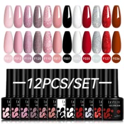 LILYCUTE 12PCs 7ml Nude Brown Red Nail Gel Polish Set Semi Permanent UV Gel For Nail Art Manicure Soak Off Gel Nail Polish Kit