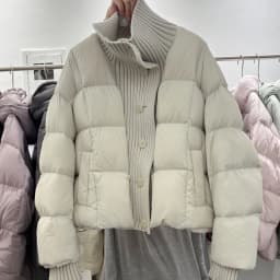 Winter Knitted Splicing Cotton Jacket For Women Korean Fashion Single Breasted Thicken Coat Casual Simple Female Warm Overcoat