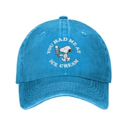 Snoopy Joe Cool Baseball Caps Vintage Distressed Denim Cartoon Headwear Unisex Style Outdoor Activities Adjustable Fit Caps Hat