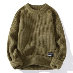 2026 Autumn Winter Men Pullovers Sweaters Knitted Top Round Neck Coarse Needle Full Sleeve Sweaters Solid Casual Loose Pullovers