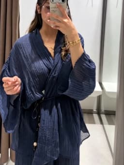 Casual Pleated Cardigan Pants Set V-neck Drop Shoulder Flared Sleeves Belt Waist Shirt Wide Leg Pants 2026 Chic Lightweight Sets