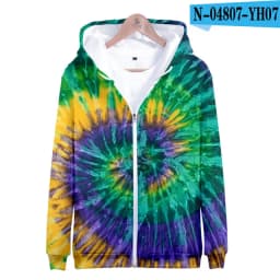 Colorful Spiral Dizzy Pattern Hoodie Men Women Optical Illusion Hoodies Sweatshirt Harajuku Tie Dye Jacket Coat Clothes
