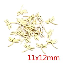 10pcs/lot 316 Stainless Steel Gold Plated Tree Moon Butterfly Small Charms Pendant For Necklace DIY Jewelry Making