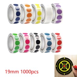 1000Pcs/Roll 0.75In Round Color-Code Dot Labels Adhesive Shooting Sticker for Archery Bow Hunting Practice Training Targets