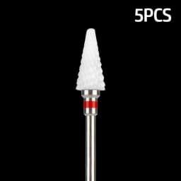 5pcs Ceramic Milling Cutter For Manicure Set Nail Drill Bit Mill Manicure Machine Pedicure Tools for Removing Gel File 3/32 Inch