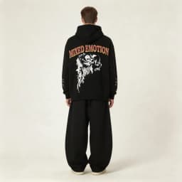 Oversized Hooded Pullover Sweatshirt Hip Hop Punk Men's and Women's Baggy Full Zipper Jacket Angel Graffiti Printed Wash Hoodie
