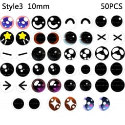 50PCS/Set 6/8/10mm Doll Eyeballs Dolls Eyes DIY Crafts Eyeballs for Dinosaur Animal Cat Eyes Gem Children Toys Dolls Accessories