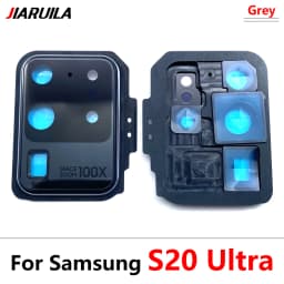 New For Samsung S20 Ultra S20 Fe S20 Plus S20 Repair Replace Back Camera Glass Lens Cover with Frame Holder Replacement Part