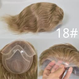 1B20 1B80 Grey Silver Hair Toupee for Men Mono Base with PU Human Hair Pieces Replacement System Lace Front Natural Hairline