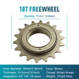 1pc 16T 18T 20T 22T 24T Single Speed Bike Freewheel Compatible With Threaded Freehub Replacement Bike Parts Bicycle Accessories