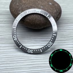38mm*30.5mm Steel Watch Bezel Insert Ring C3 Green Luminous Fits Seiko SPB185 SPB187 Watch Cases Bezel Watch Replacement Parts