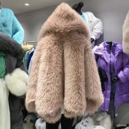 winter 2024 new Korean version of fox fur imitation fur coat women's medium length Internet red fried street hooded fur coat