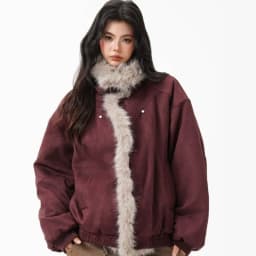 2026 Fashion Down Cotton-padded Jacket Women's Winter Coats Long Fur Collar Short Parkas Thicken Warm Streetwear Loose Outerwear