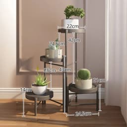 Metal Potted Plant Stand Foldable Multi-Tier Flower Shelf With Detachable Trays Display Rack For Corner Porch Garden Balcony