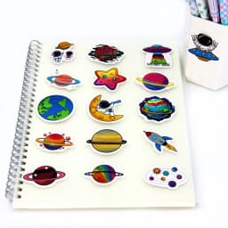 10/100Pcs Cute Stickers Pack Kawaii Space Planet Aesthetic Stationery Supplies Office School Scrapbooking Supplies Korean Paper
