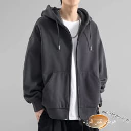 Men's Spring Autumn Winter Fleece Lined Hooded Open Cardigan Jacket Trendy Casual Loose Top Zipper Style Youth Popular