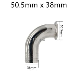 SAP 19/25/32/38/51mm SS304 Sanitary Hose Barb Pipe Fitting 1.5/2" Tri Clamp 90 Degree Elbow Hose Adaptor Clamp Hose Barb Fitting
