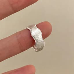 PANJBJ  925 Sterling Silver Double Layer Ring for Women Girl Gift Geometry Hollowing Out Minimalism Fashion Jewelry Wholesale