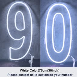 Extra-Large LED Neon Numbers Sign 76cm/100cm Stand up & Wall Mounted for Birthday Wedding Celebration Party Decor