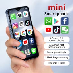 SOYES F9 Max Android 12 Mini Smartphone 4.3 Inch Octa Core 6GB+128GB Phone 2750mAh Type C OTG Small Phone Face ID WhatsApp BT