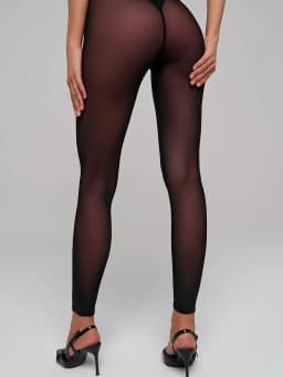 High Elasticity Sexy Net Mesh Sheer Bottomless Nine-inch Pants For Hot Girls - Showing Off The Body In A Tight-fitting Base Pant