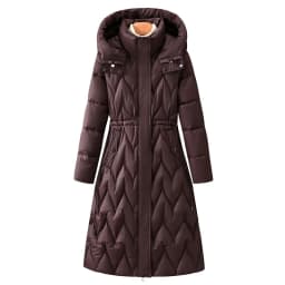 Women Hooded Long Parkas Coats Solid Overcoat Single Breasted Full Sleeves Stand Collar Office Lady Casual 2025 Autumn Winter