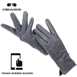 Good Quality Touch Gloves Color Winter Women's Leather Gloves Genuine Suede 50% Genuine Leather 50% Women's Gloves -2007