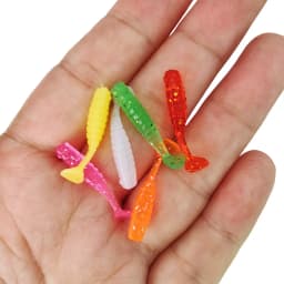 MUKUN 10PCS Fishing Paddle Tail Soft Bait Dwim Jig Mini Small Little Fish Bait Fishing 2.5cm/0.2g Multicolor