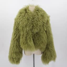 PINK JAVA QC23050-2 new arrival real mongolia sheep fur jackets women winter fur coat wholesale hot sale