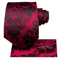 Hi-Tie Red Burgundy Paisley Solid Striped Wedding Tie For Men Business Party Silk Dropshipping Mens Necktie Hanky Cufflinks Set