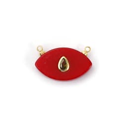 1 Piece Brass Charms Natural Stone 18K Gold Plated Geometric Cubic Zirconia Round Rhombus Shape Pendant DIY Necklace Making
