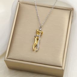 45cm Length Movable Lover Hug Copper Pendant Necklace Neck Hanging Jewelry Men Women Valentine's Day Gift Drop Shipping