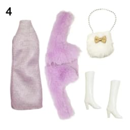 11.5" Doll Elegant Party Clothes Boots Fur Jacket Dresses Plush Coat For 30cm Doll Casual Wears Princess Bags for 1/6 BJD Dolls