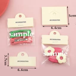 50pcs/lot Foldable Packaging Paper Cards with OPP Bags for Handmade Jewelry Retail Hang Tag Bow-knot Pattern Display Cardboard
