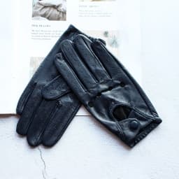 Women's Summer Full Finger Leather Gloves Breathable Single-Layer Sheepskin Fashionable Short Motorcycle Riding Gloves